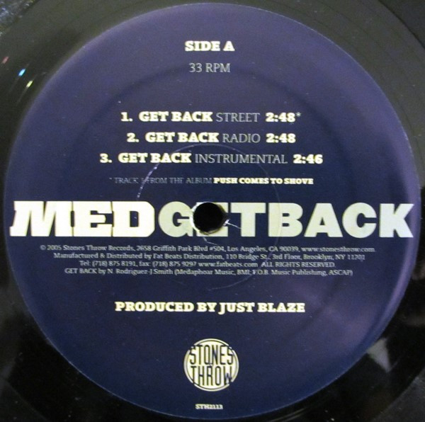 M.E.D. AKA Medaphoar - Get Back | Stones Throw Records (STH2113) - main M.E.D. AKA Medaphoar - Get Back | Stones Throw Records (STH2113) - main