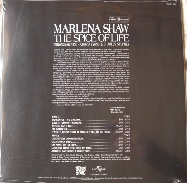 Marlena Shaw - The Spice Of Life | Vampi Soul (VAMPI 330) - 2 Marlena Shaw - The Spice Of Life | Vampi Soul (VAMPI 330) - 2