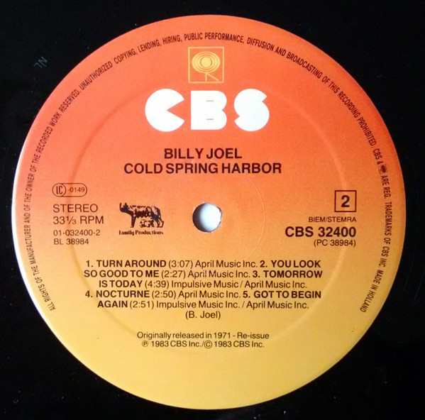 Billy Joel - Cold Spring Harbor | CBS (CBS 32400) - 4 Billy Joel - Cold Spring Harbor | CBS (CBS 32400) - 4