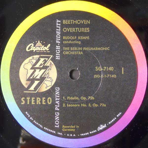 Rudolf Kempe / Berliner Philharmoniker - Beethoven Overtures | Capitol-EMI (SG 7140) - 3 Rudolf Kempe / Berliner Philharmoniker - Beethoven Overtures | Capitol-EMI (SG 7140) - 3