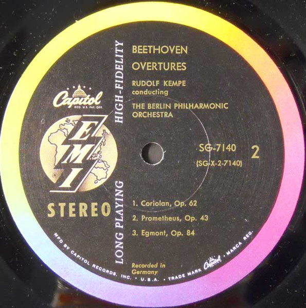 Rudolf Kempe / Berliner Philharmoniker - Beethoven Overtures | Capitol-EMI (SG 7140) - 4 Rudolf Kempe / Berliner Philharmoniker - Beethoven Overtures | Capitol-EMI (SG 7140) - 4