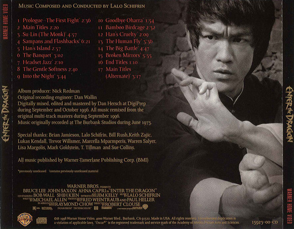 Lalo Schifrin - Enter The Dragon (Original Motion Picture Soundtrack) | Warner Home Video (15923-00-CD) - 4