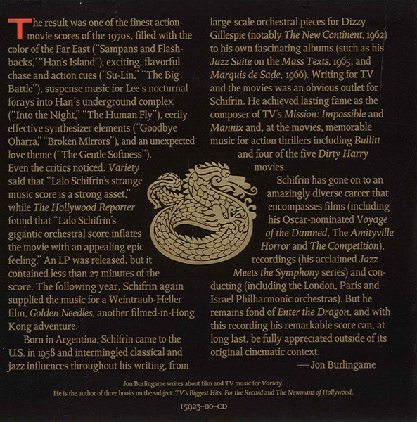 Lalo Schifrin - Enter The Dragon (Original Motion Picture Soundtrack) | Warner Home Video (15923-00-CD) - 2