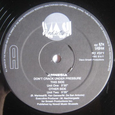 Amnesia - Don't Crack Under Pressure (Remixes) | Alora Music (917 035-1) - 3