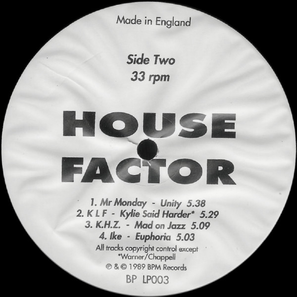 Various - House Factor | BPM (BP LP003) - 4