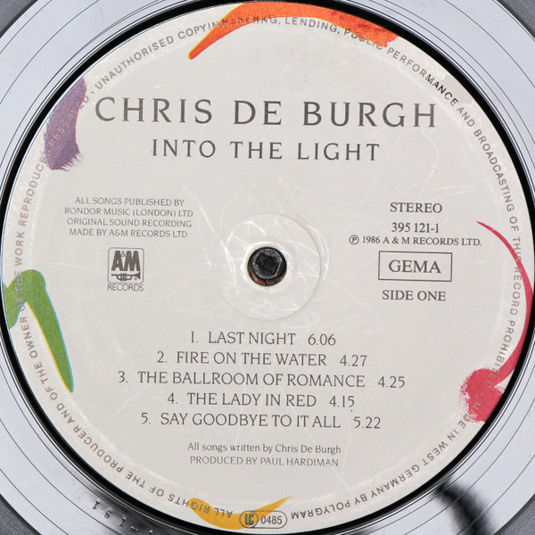 Chris de Burgh - Into The Light | A&M Records (395121-1) - 3