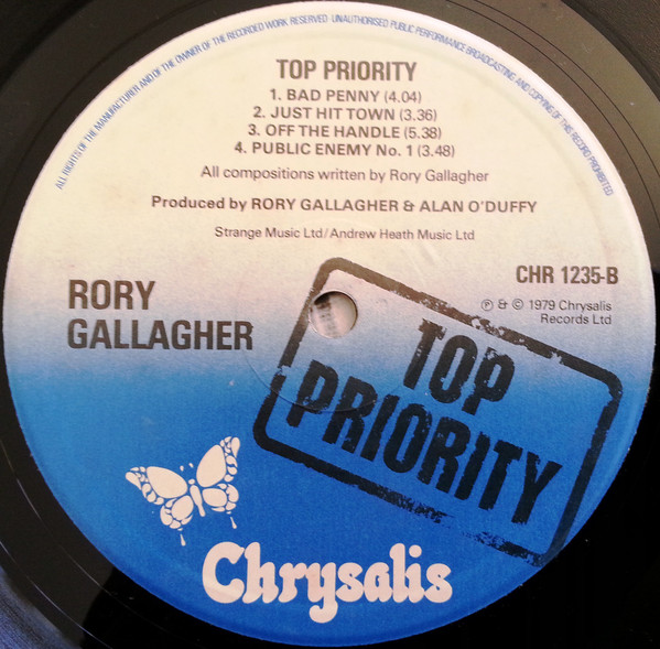 Rory Gallagher - Top Priority | Chrysalis (CHR 1235)