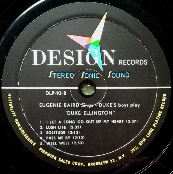 Eugenie Baird - Eugenie Baird Sings, Duke's Boys Play Ellington | Design Records (DLP 93) - 4 Eugenie Baird - Eugenie Baird Sings, Duke's Boys Play Ellington | Design Records (DLP 93) - 4