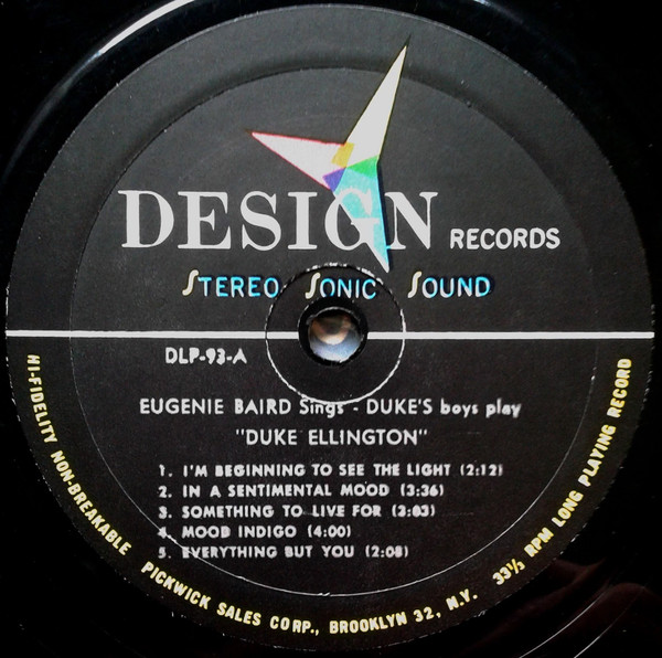 Eugenie Baird - Eugenie Baird Sings, Duke's Boys Play Ellington | Design Records (DLP 93) - 3 Eugenie Baird - Eugenie Baird Sings, Duke's Boys Play Ellington | Design Records (DLP 93) - 3