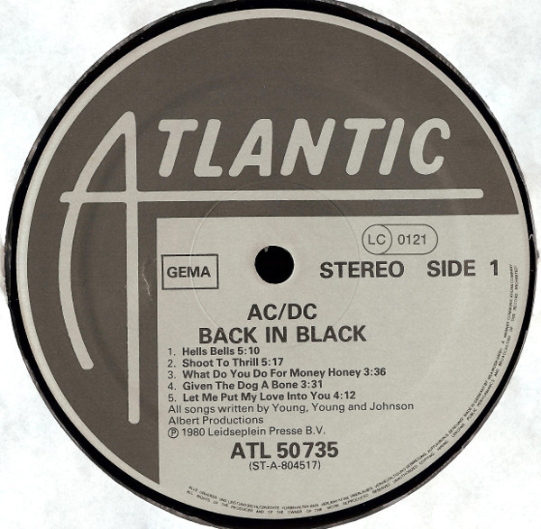 AC/DC - Back In Black | Atlantic (ATL 50 735) - 3 AC/DC - Back In Black | Atlantic (ATL 50 735) - 3