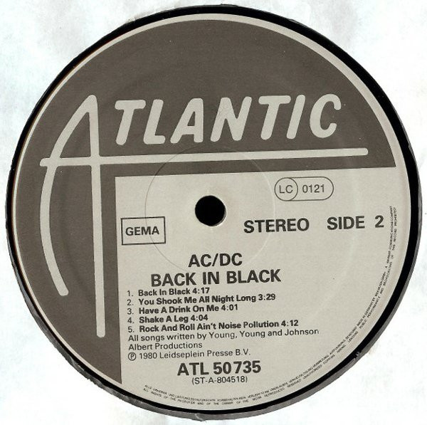AC/DC - Back In Black | Atlantic (ATL 50 735) - 4 AC/DC - Back In Black | Atlantic (ATL 50 735) - 4