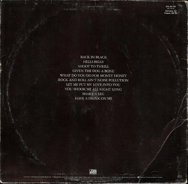 AC/DC - Back In Black | Atlantic (ATL 50 735) - 2 AC/DC - Back In Black | Atlantic (ATL 50 735) - 2