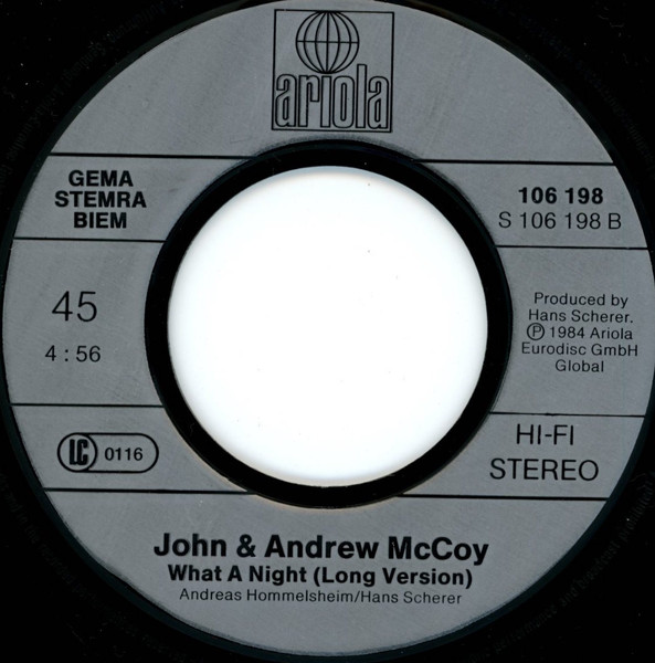John & Andrew McCoy - What A Night | Ariola (106 198) - 4