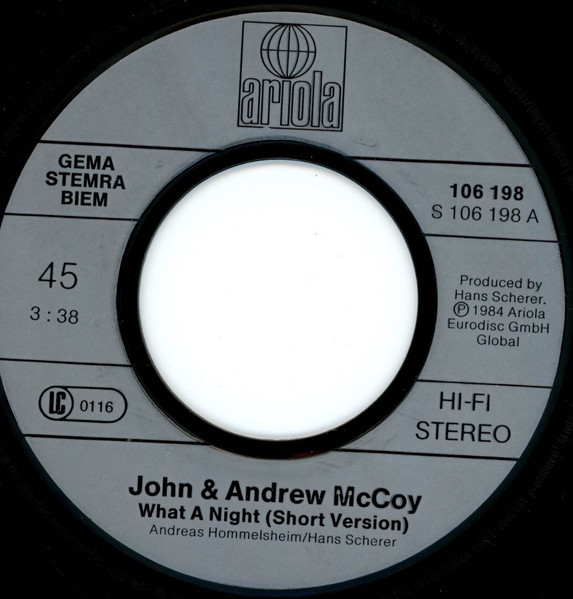 John & Andrew McCoy - What A Night | Ariola (106 198) - 3