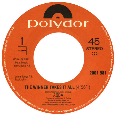 ABBA - The Winner Takes It All / Elaine | Polydor (2001 981) - 3 ABBA - The Winner Takes It All / Elaine | Polydor (2001 981) - 3