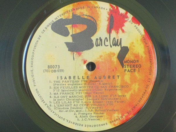 Isabelle Aubret - Isabelle Aubret | Barclay (80073) - 4 Isabelle Aubret - Isabelle Aubret | Barclay (80073) - 4