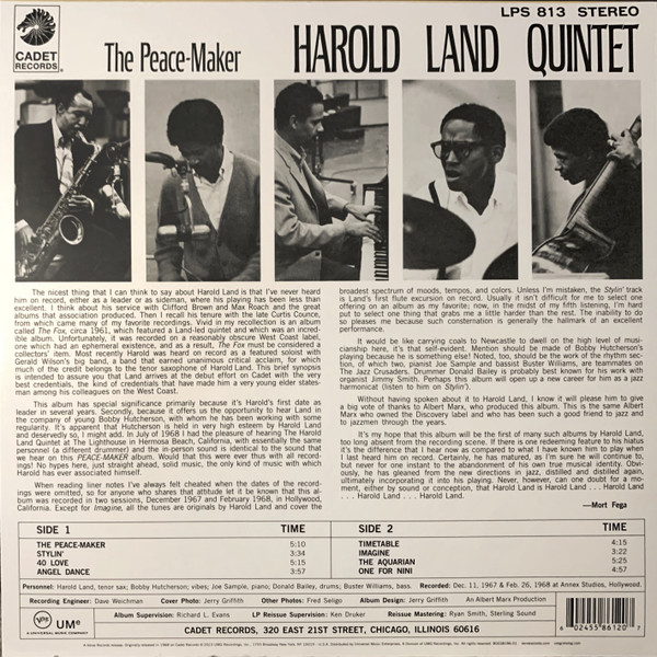 Harold Land Quintet - The Peace-Maker | Verve Records (B0038186-01) - 2 Harold Land Quintet - The Peace-Maker | Verve Records (B0038186-01) - 2