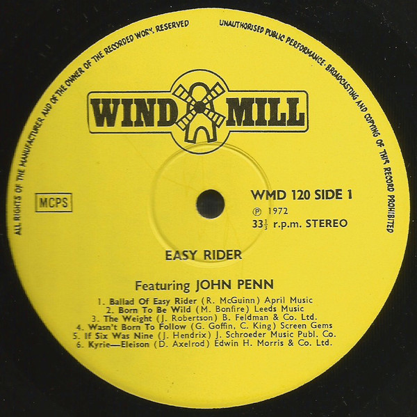 Jon Penn / The Marylebone Orchestra - Music From The Films: Che!/Easy Rider | Windmill (WMD120) - 3 Jon Penn / The Marylebone Orchestra - Music From The Films: Che!/Easy Rider | Windmill (WMD120) - 3