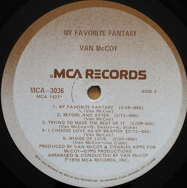 Van McCoy - My Favorite Fantasy | MCA Records (MCA-3036) - 3
