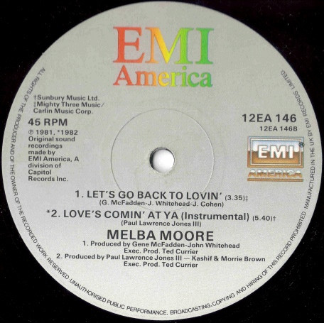 Melba Moore - Love's Comin' At Ya | EMI America (12EA 146) - 2 Melba Moore - Love's Comin' At Ya | EMI America (12EA 146) - 2