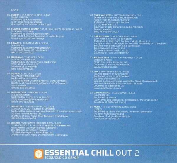 Various - Essential Chill Out 2 | Cool D:vision (EC02/CLD CD 08/02) - 3 Various - Essential Chill Out 2 | Cool D:vision (EC02/CLD CD 08/02) - 3