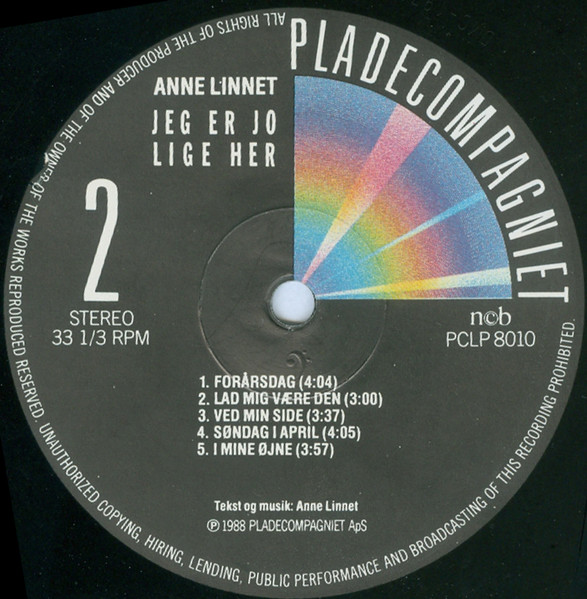 Anne Linnet - Jeg Er Jo Lige Her | Pladecompagniet (PCLP 8010) - 4