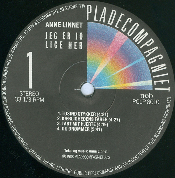 Anne Linnet - Jeg Er Jo Lige Her | Pladecompagniet (PCLP 8010) - 3