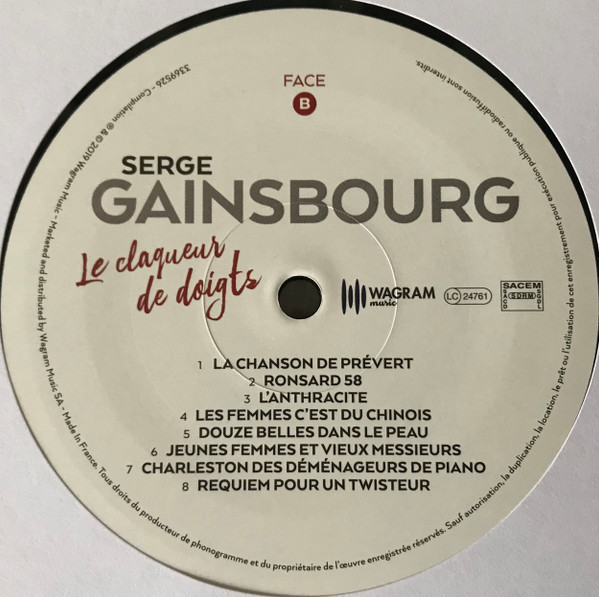 Serge Gainsbourg - Le Claqueur De Doigts | Wagram Music (3369526) - 3