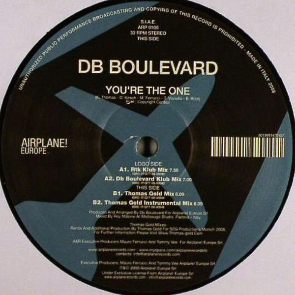 DB Boulevard - You're The One Part 1 | Airplane! Records (ARP 0108) - main DB Boulevard - You're The One Part 1 | Airplane! Records (ARP 0108) - main