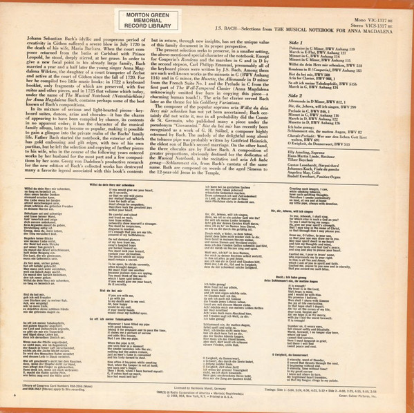 Selections From The Musical Notebook For Anna Magdalena Bach