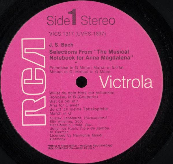 Selections From The Musical Notebook For Anna Magdalena Bach
