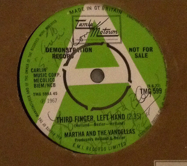 Martha Reeves & The Vandellas - Third Finger, Left Hand | Tamla Motown (TMG 599) - main