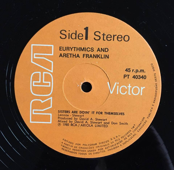 Eurythmics And Aretha Franklin - Sisters Are Doin' It For Themselves | RCA Victor (PT 40340) - 3