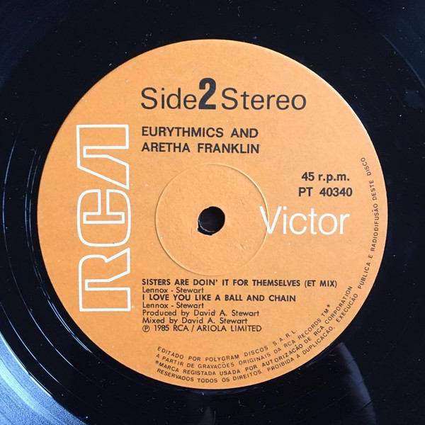 Eurythmics And Aretha Franklin - Sisters Are Doin' It For Themselves | RCA Victor (PT 40340) - 4