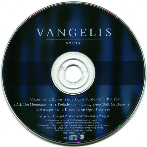 Vangelis - Voices | EastWest (0630 12786 2) - 3