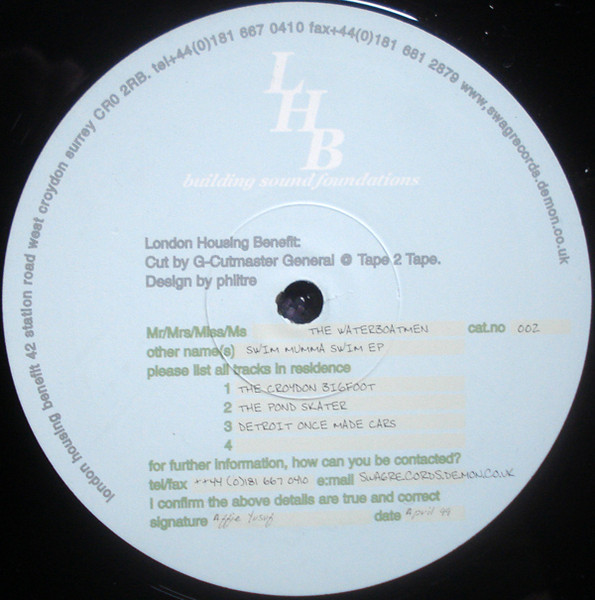 The Waterboatmen - Swim Mumma Swim EP | London Housing Benefit (LHB 002) - main The Waterboatmen - Swim Mumma Swim EP | London Housing Benefit (LHB 002) - main