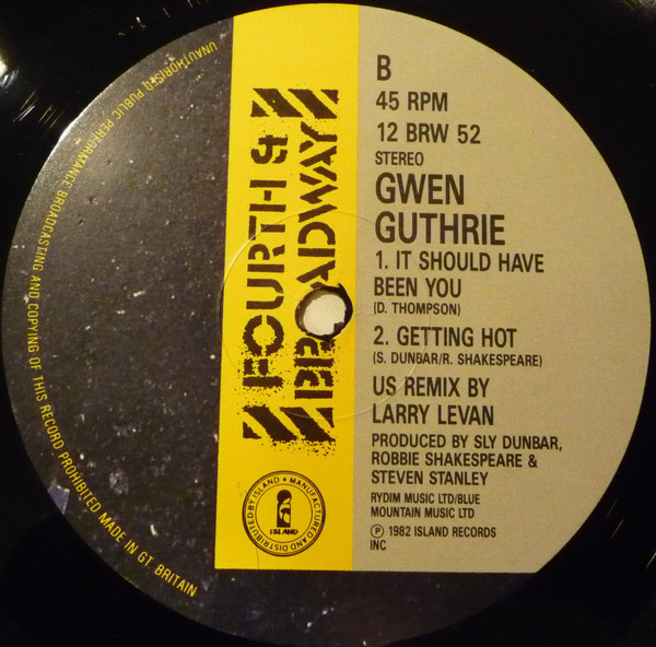 Gwen Guthrie - Seventh Heaven (US Remix) | 4th & Broadway (12 BRW 52) - 2