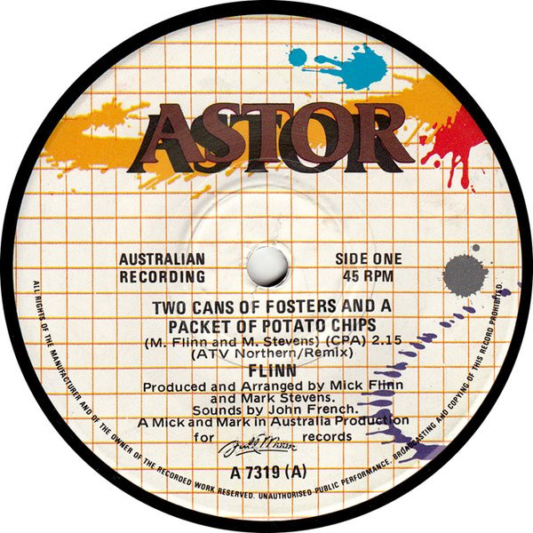 Mick Flinn - Two Cans Of Fosters And A Packet Of Potato Chips | Astor (A 7319) - main Mick Flinn - Two Cans Of Fosters And A Packet Of Potato Chips | Astor (A 7319) - main