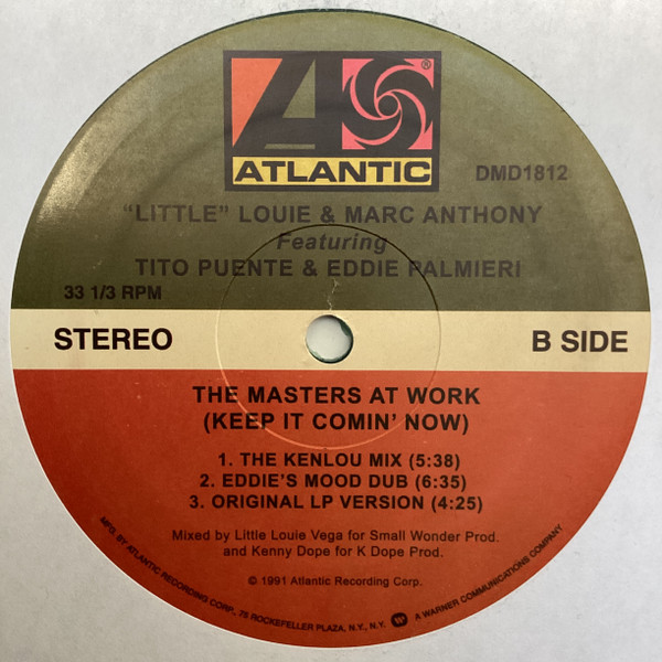 Louie Vega & Marc Anthony Featuring Tito Puente &, Eddie Palmieri - The Masters At Work (Keep It Comin' Now) | Atlantic (DMD1812) - 2