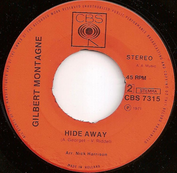 Gilbert Montagné - The Fool / Hide Away | CBS (CBS 7315) - 4