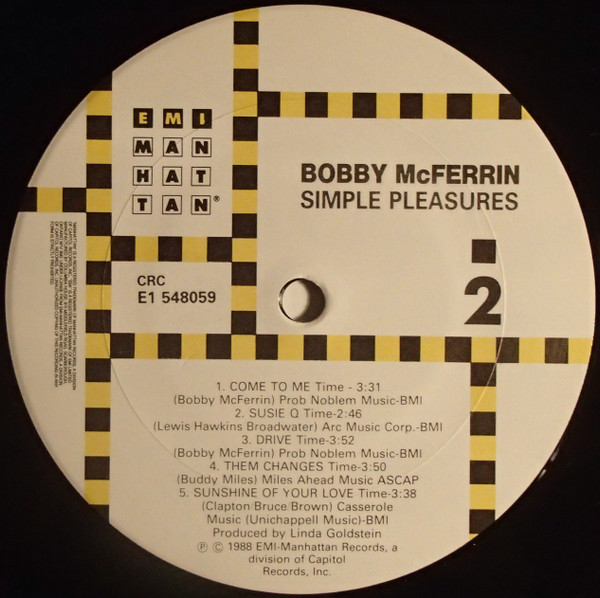 Bobby McFerrin - Simple Pleasures [Vinyl] | EMI-Manhattan Records (E1 48059) - 4