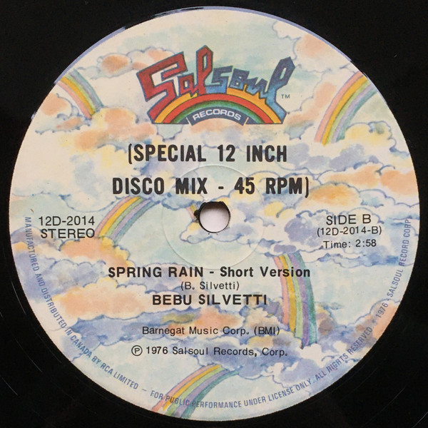 Bebu Silvetti - Spring Rain (12") [Vinyl] | Salsoul Records (12D-2014) - 2