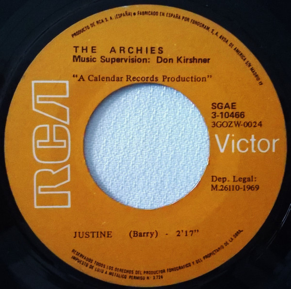 The Archies - Jingle Jangle / Justine | RCA Victor (3-10466) - 4 The Archies - Jingle Jangle / Justine | RCA Victor (3-10466) - 4