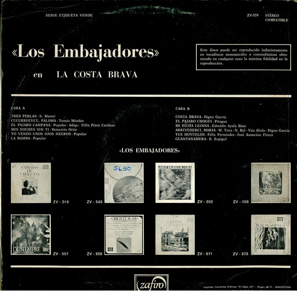 Los Embajadores Paraguayos - La Costa Brava | Zafiro (ZV-579)
