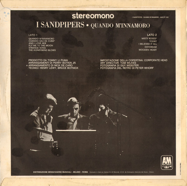 The Sandpipers - Quando M'Innamoro | A&M Records (SP 4135) - 2