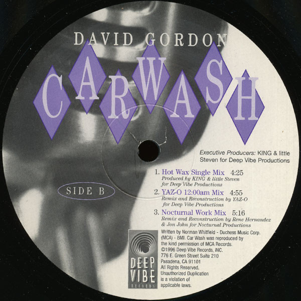 David Gordon - Car Wash | Deep Vibe Records (DVR-40001) - 2 David Gordon - Car Wash | Deep Vibe Records (DVR-40001) - 2