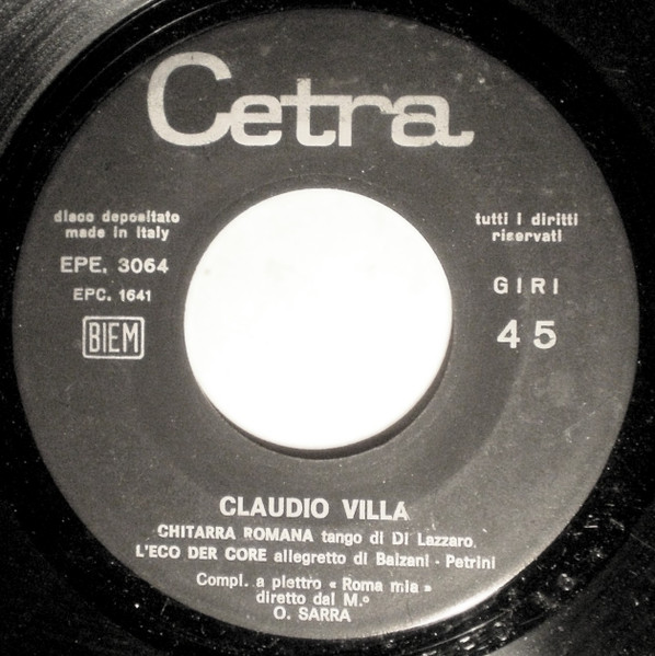 Claudio Villa - I'll Remember... Roma | Cetra (EPE. 3064)