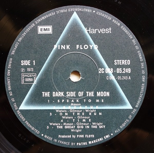 Pink Floyd - The Dark Side Of The Moon | Harvest (2C 068-05249) - 4 Pink Floyd - The Dark Side Of The Moon | Harvest (2C 068-05249) - 4