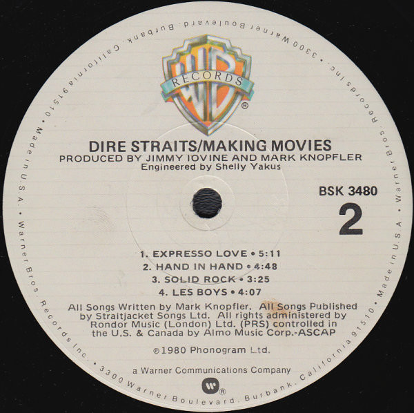Dire Straits - Making Movies | Warner Bros. Records (BSK 3480) - 4 Dire Straits - Making Movies | Warner Bros. Records (BSK 3480) - 4