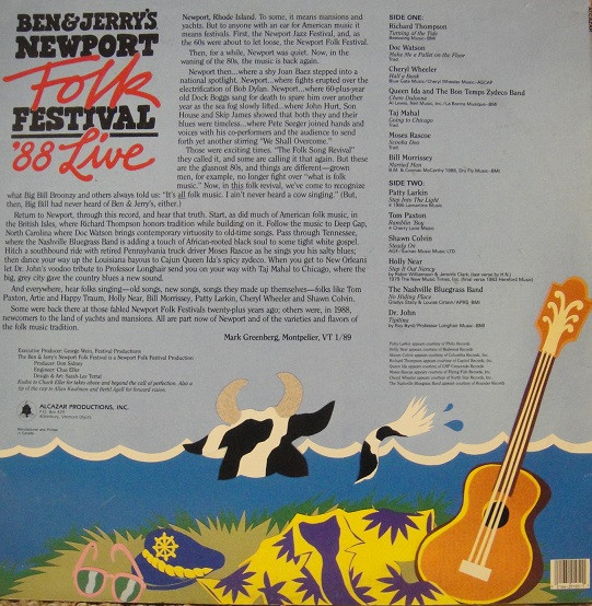 Various - Ben & Jerry's Newport Folk Festival '88 Live | Alcazar (ALC 105) - 2 Various - Ben & Jerry's Newport Folk Festival '88 Live | Alcazar (ALC 105) - 2